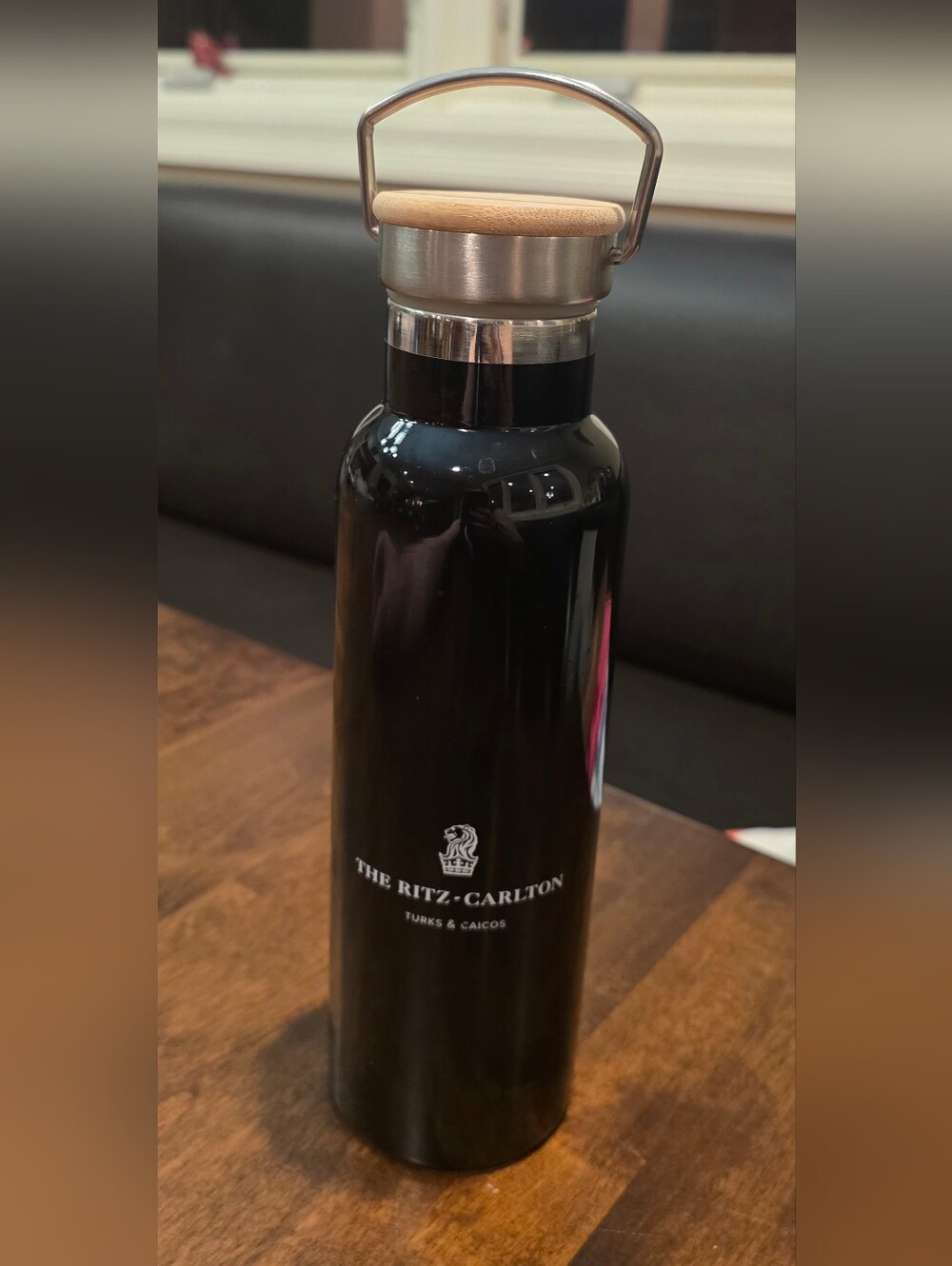 Ritz Carlton Turks & Caicos Black Stainless Steel Insulated Water Bottle